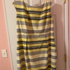 Calvin Klein Yellow and Gray Striped Dress